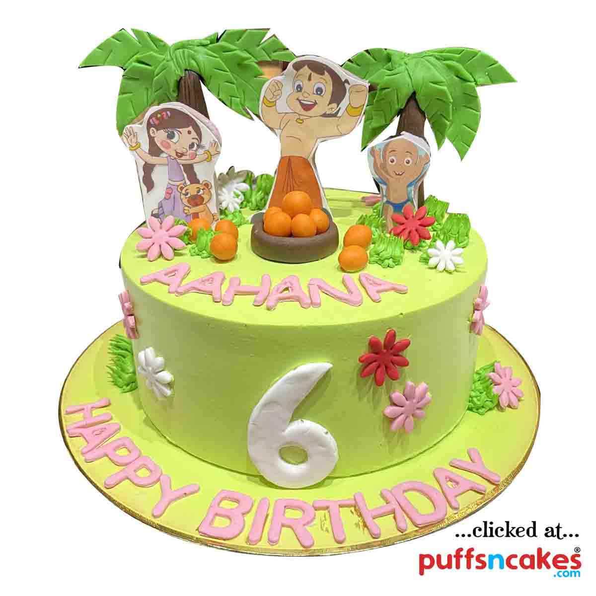 (1683) Chota Bheem Theme Semi Fondant Cake